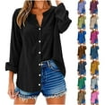 thumbnail image 1 of Manga larga blanca,Blusa tipo túnica de lino con cuello en V para mujer, manga larga, corte holgado y bolsillo, top informal de verano, sopatenor, 1 of 9