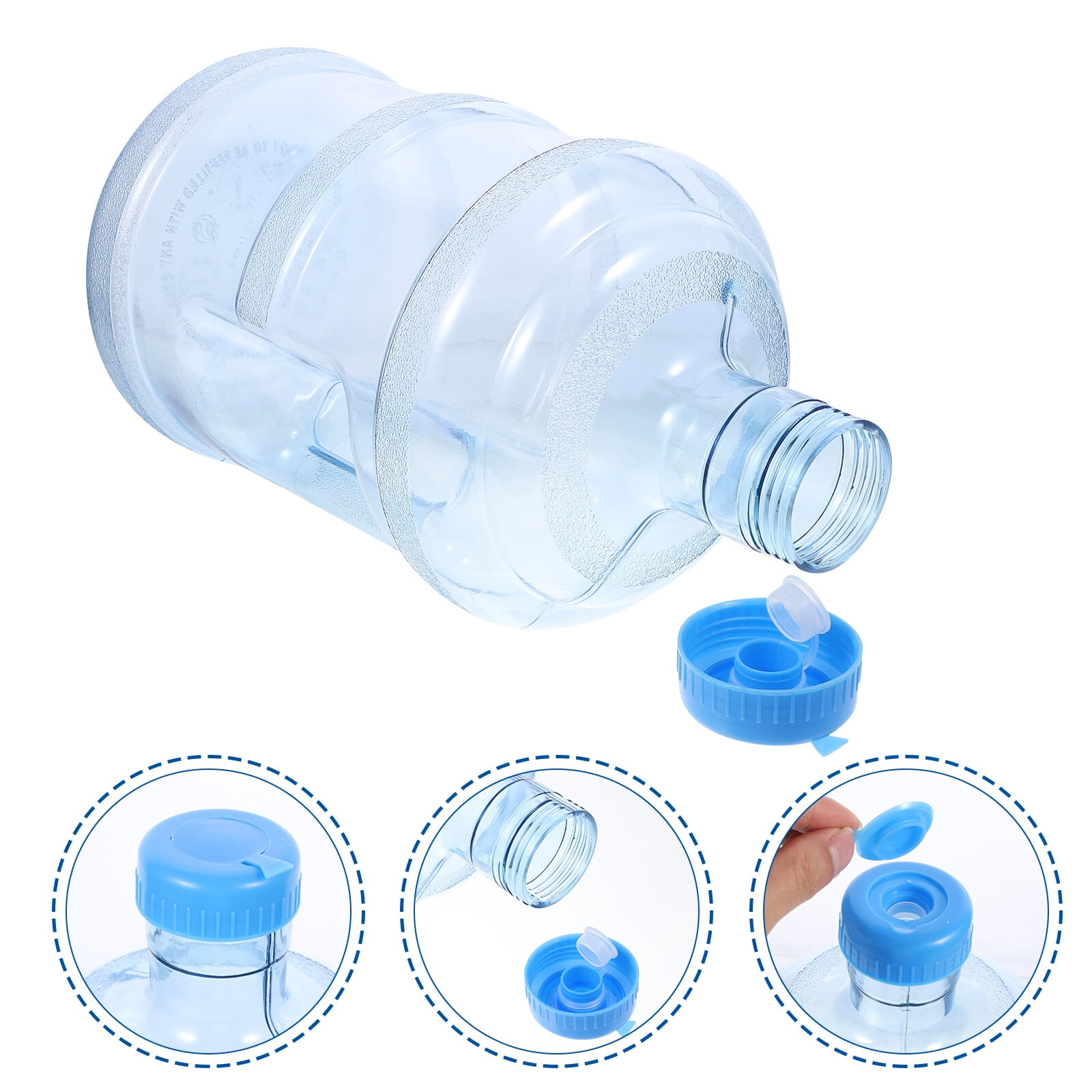 5 Liters Reusable Plastic Water Bottle Gallon Jug Container Plastic Crown Cap Water Bottle Container for Drinking Bathing Camping Hiking