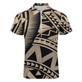 thumbnail image 4 of Polynesian Samoan Tattoo Black Tan Design Men Zipper T-shirt Summer Casual Short Sleeve T-shirt Top, 4 of 7