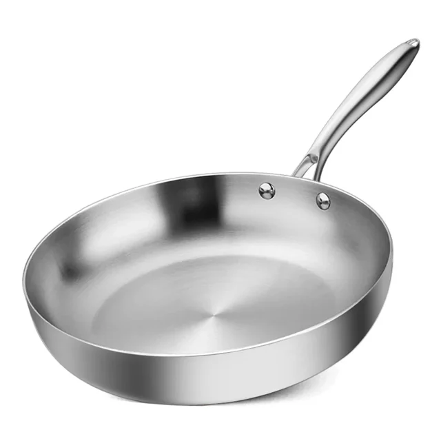 304 Stainless Steel Frying Pan, 3-Ply Thick Stainless Steel Frying Pans, Cooking Pots, Non-Stick Frying Pans, Kitchen Pan Set