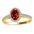 thumbnail image 3 of Aonejewelry 1.75 Ct. Ttw Diamond and Oval Shaped Garnet Ring in 10K Yellow Gold, 3 of 4