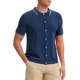 thumbnail image 4 of CAMISA DE PÓLO DE MALLA PARA HOMBRE INSPIRADA CHIC, CON BOTONES, DE MANGA CORTA, LIGERA Y CASUAL, TAMAÑO XL, AZUL MARINO, 4 of 6