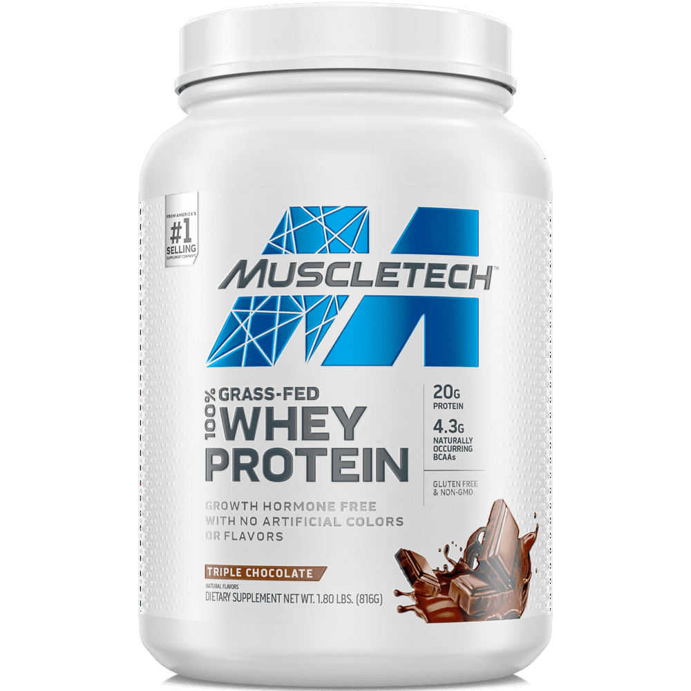MuscleTech Grass Fed 100 Whey Protein, NonGMO & Gluten Free