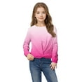 thumbnail image 6 of CHEEREAM Girls Casual Twist Front Lightweight Shirts Tie Dye Printed Long Sleeve Crop Tops Pullover Size 4-12 Years, 6 of 9