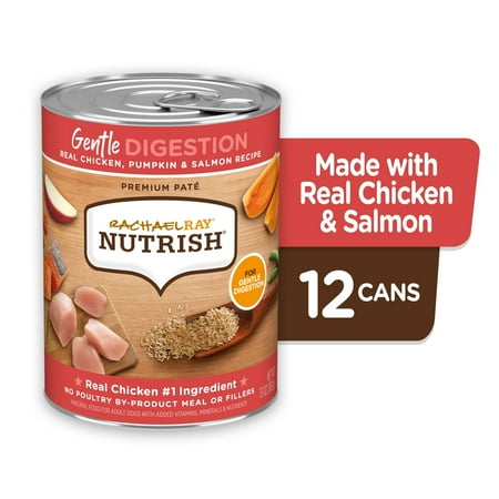 UPC: 0071190606723 | Rachael Ray Nutrish Gentle Digestion Real Chicken Pumpkin & Salmon Recipe Wet Dog Food 13 oz. Can Case of 12