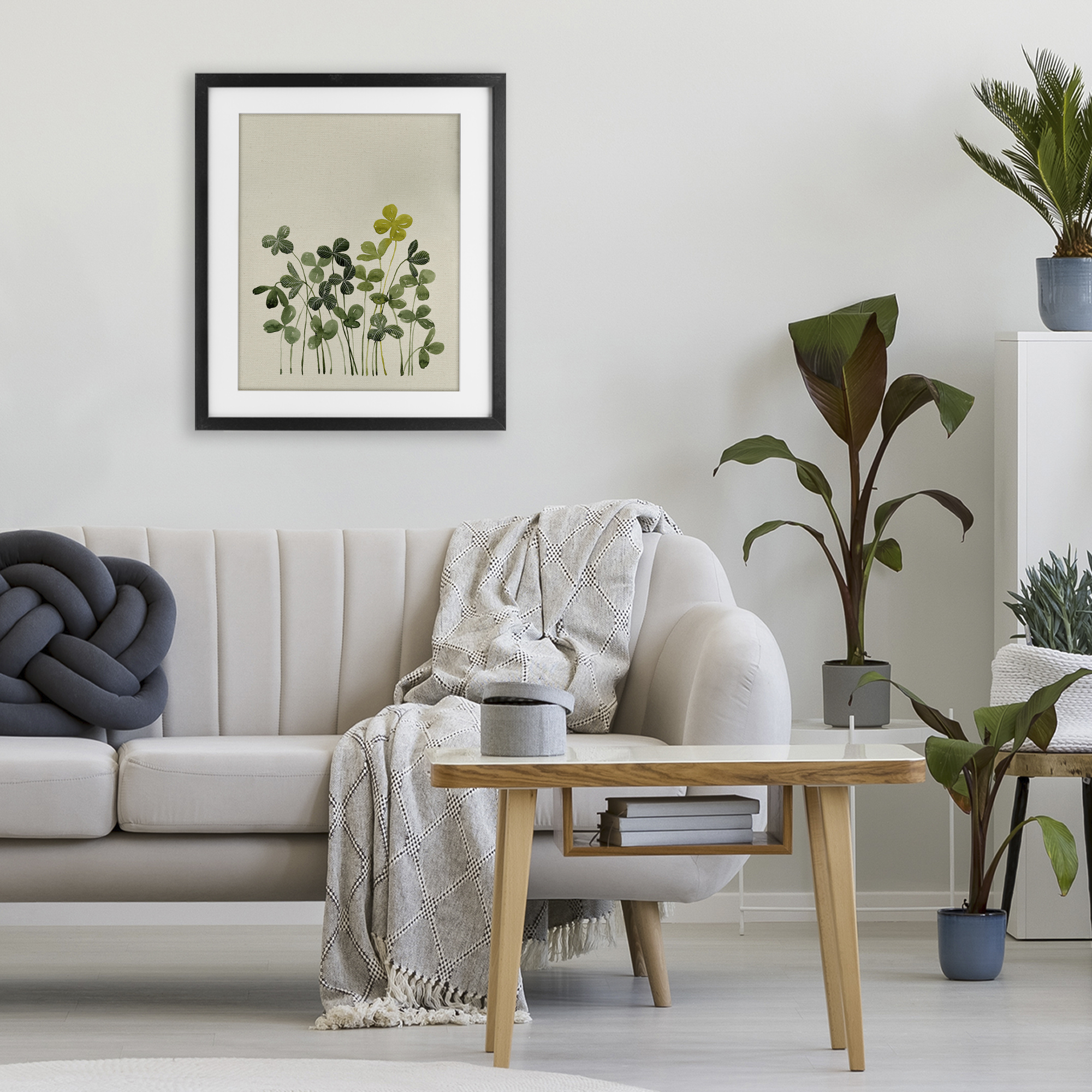 Hidden Gems Botanicals Black Framed Print Under Glass, design by Grace Popp