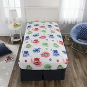 PJ Masks Kids Twin Sheet Set, White and Blue