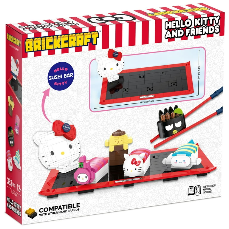 Free Shipping! Brickcraft Hello Kitty Sushi Bar Brick Building Kit