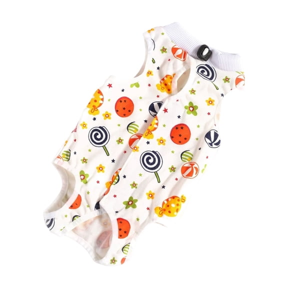 Lollipop Cat Recovery Suit, Breathable Cotton Cat Surgery Recovery Clothing with Cute Lollipop Pattern, for Small Cats S Size, Post-Surgery Wear, Skin-Friendly Cat Recovery Apparel, Comfortable Cat R