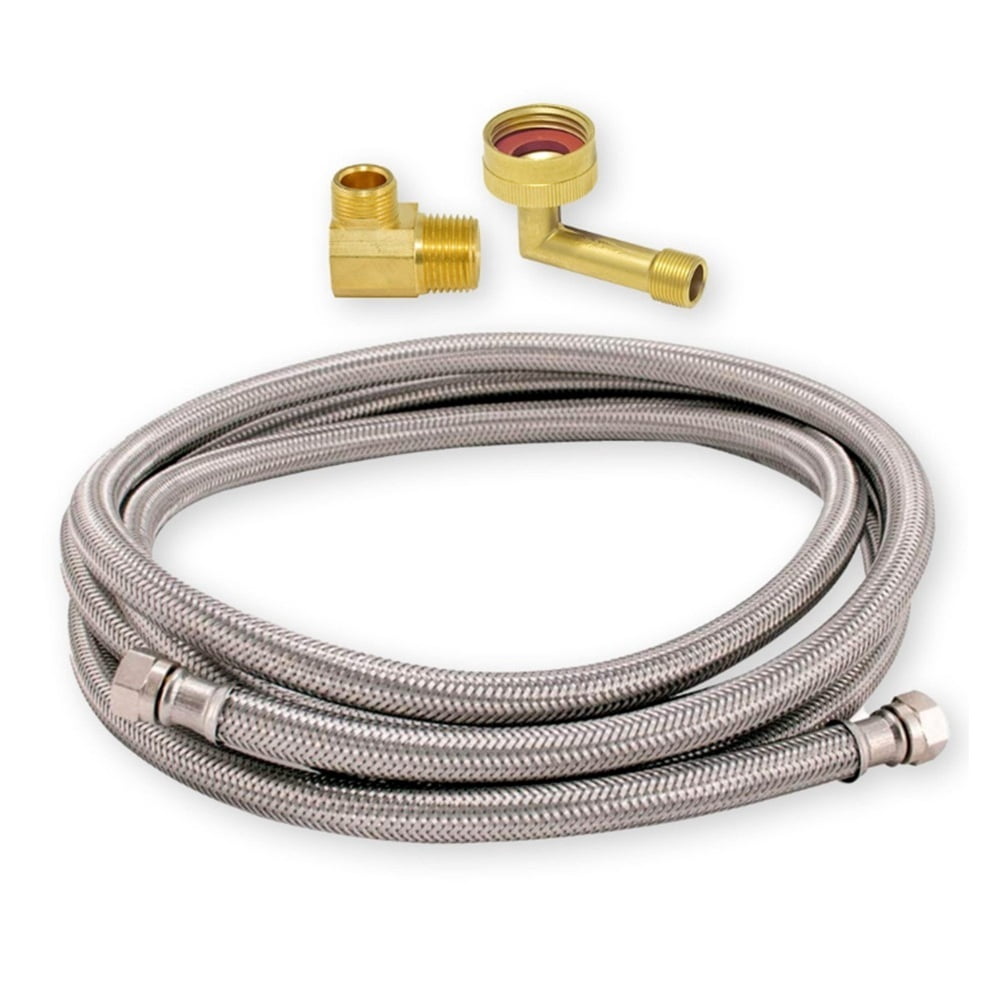 binyu 6 Ft Braided Stainless Steel Dishwasher Installation Kit, 3/8 Inch Compression Supply Line