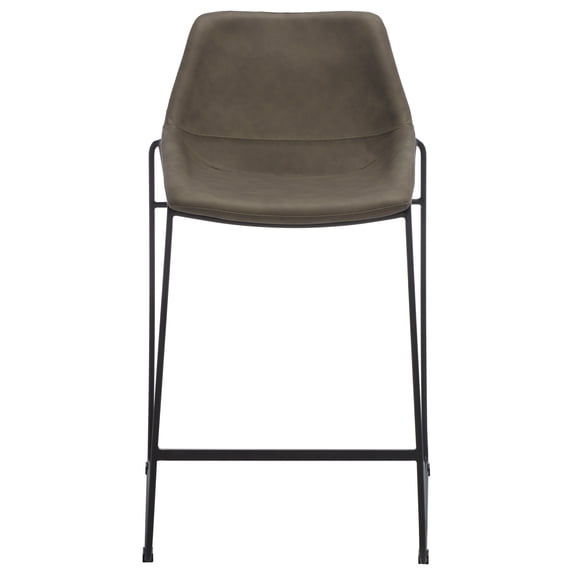 SAFAVIEH Alexis Mid-Century Tufted Counter Stool, Ash/Black Legs (25 in. W x 21.5 in. D x 39 in. H)
