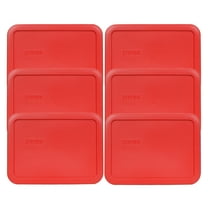 Pyrex 7210-PC Red Plastic Replacement Storage Lid Cover (6-Pack)