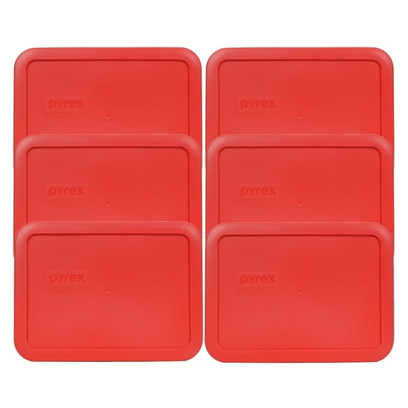 Pyrex 7210-PC Red Plastic Replacement Storage Lid Cover (6-Pack)