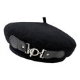 thumbnail image 2 of Gorro De Boina Para Mujer Color Sólido Otoño Invierno Ajustable Para Artista Negro Sunnimix Sombrero de boina de mujer, 2 of 6