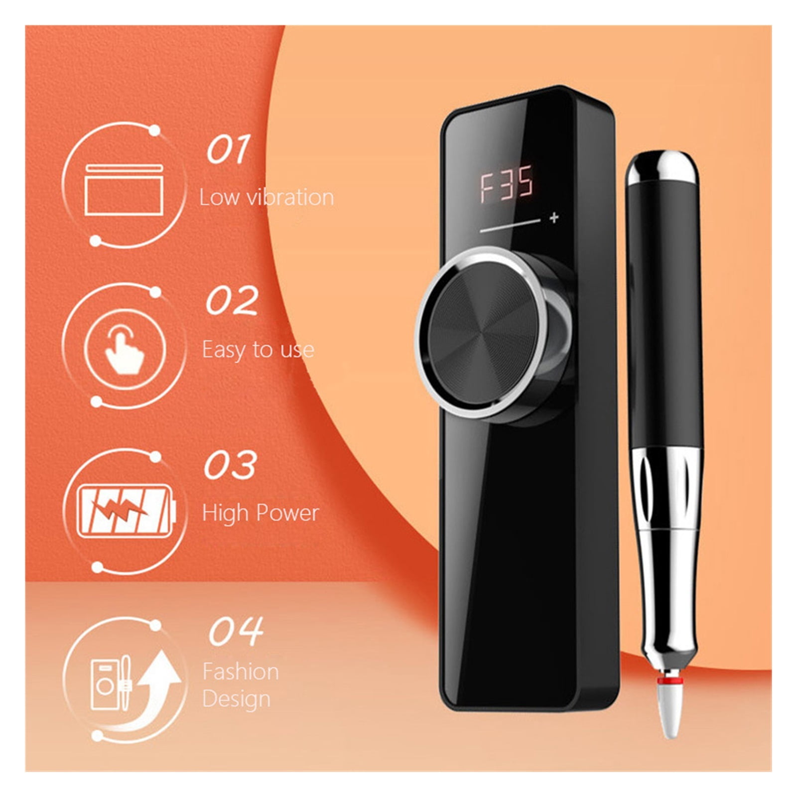 New Design Nail Drill, 35000 RPM Electric Nail File, Rechargeable Cordless Manicre Machine For Acrylic Gel Nails Home Salon ,Low Noise