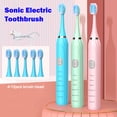 thumbnail image 2 of Cepillo de dientes eléctrico sónico con 5 modos, cargador USB, temporizador, cepillo de dientes recargable, limpieza profunda, cabezales de repuesto para adultos, 2 of 5