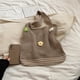thumbnail image 4 of Bolso Mano Tejido para Mujer Bolso Hombro Con Flores A La Bolso Playa Verano (caqui), 4 of 6