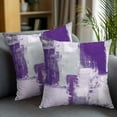 thumbnail image 2 of Throw Pillow Covers 20x20 Inch Set of 2 Purple Gray Block Decorative Pillow Covers Abstract Art Cushion Cover Pillowcase for Sofa Couch Bed Home Decor, 2 of 9