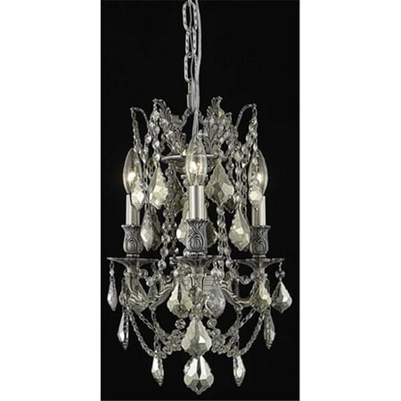 

9203 Rosalia Collection Pendant D:13in H:18in Lt:3 Pewter Finish (Royal Cut Crystals)