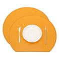 thumbnail image 1 of Juego de 2 Manteles Individuales de Silicona Uxcell, Manteles Resistentes al Calor para Mesa de Comedor Semicirculares Antideslizantes, Fáciles de Limpiar, a Prueba de Agua y Aceite, Naranja, 1 of 7
