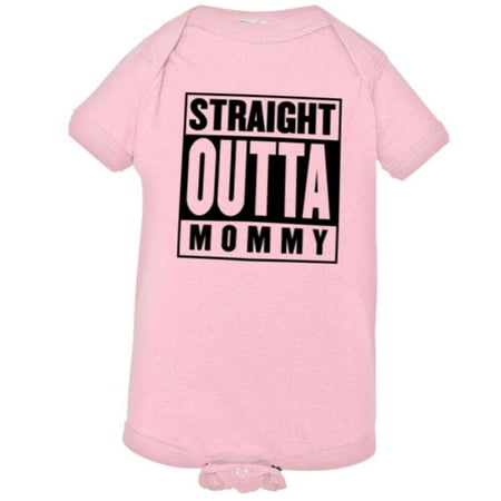 

PleaseMeTees™ Baby Straight Outta Mommy Newborn Child HQ Jumpsuit