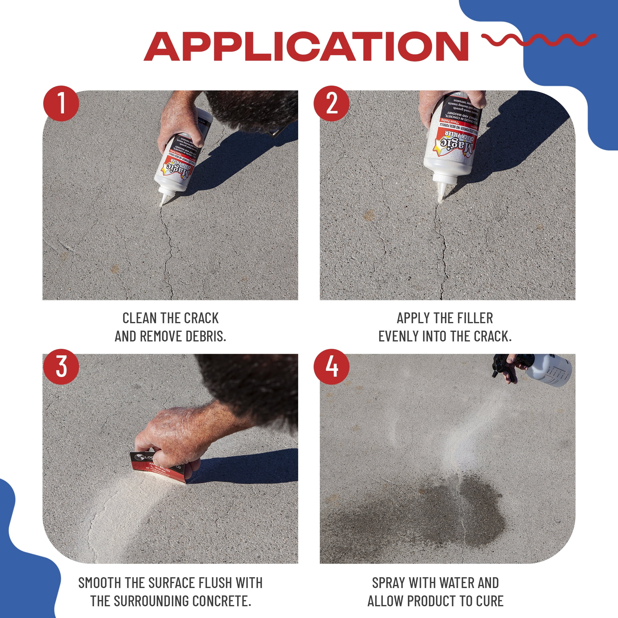Magic Crack Filler (Gray/Concrete)- 2.5 LB Concrete Bottle