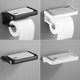 thumbnail image 4 of Advancent Rollo de pañuelos sin perforaciones con soporte para teléfono móvil Estante de papel higiénico Estante de almacenamiento de aluminio Hardware Cocina y Comedor Negro Advancent HA066928-02, 4 of 6