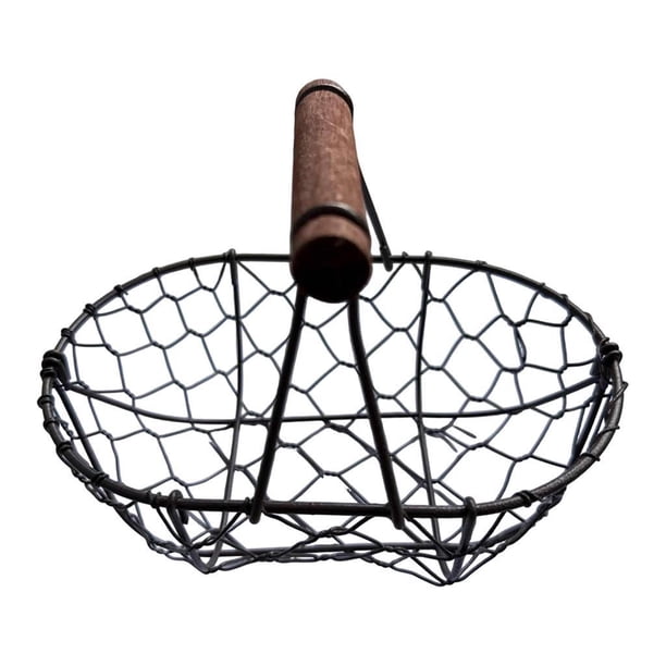 Cestas de alambre de metal para huevos, cestas para verduras, cestas de almacenamiento para la cocina, cestas rústicas para reuniones Café