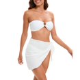 thumbnail image 4 of YDLCAFD Easter Summer New Model Push Up Bikini Half Skirt Three Piece Swimsuit Set With Padding For Women, 4 of 4