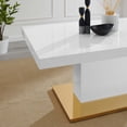 thumbnail image 5 of Dining Table, Rectangular, Wood, Metal Steel, White Gold, Modern Contemporary Urban Design, Kitchen Room Cafe Bistro Restaurant Hospitality, 5 of 10
