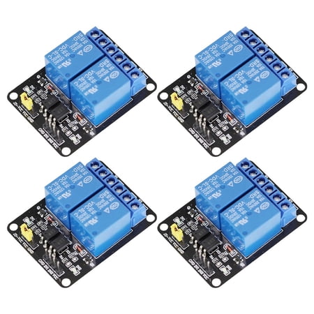 4-Pack 2-Channel 12V/24V Bidirectional Relay Module with Optocoupler Isolation, SPDT Control Board for MCU for ARDUINO PLC Projects, Compact Size with Status Indicator(12V)