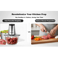 thumbnail image 2 of Easy Clean Food Processor Meat Grinder 8-Cup SS Glass Bowls Mixer for Veggie/Pet/Baby Food, 2 of 11