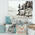thumbnail image 2 of Designart ' Black & White Cliffs By The Lake ' Nautical & Coastal Canvas Wall Art Print, 2 of 4