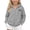 Gray, variant on fatyb Zip up Hoodies for Girls Long Sleeve Hooded Jacket Kids Cute Bow Print Sweatshirt with Pockets