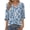 A-Blue Floral, variant on V Neck Tops for Women 3/4 Length Sleeve Women Tops Casual Dressy Women Blouses Trendy Tunic Tops