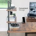 thumbnail image 3 of VIVO Clamp-on 24 inch 2-Tier Decorative Industrial Pipe Shelves, Vintage Brown, 3 of 8