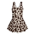thumbnail image 4 of Yuyamidu Girls One Piece Swimsuit Brown Cow Sleeveless Swim Dress Hawaiian Beach Swimwear Kids Teens Beach Bathing Suits with Skirt, 4 of 7