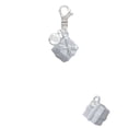 thumbnail image 2 of Delight Jewelry Silvertone 3-D Present Box with Bow and Crystal - Silvertone Clip on Charm with Clear Crystal Drop, 2 of 4