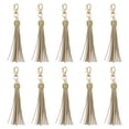 thumbnail image 1 of 10pcs Borlas de Cuero, Borla de Llaveros de 6" con Gancho Giratorio para Hacer Joyería, Bolsos, Correas para Teléfonos (Dorado Brillante), 1 of 7
