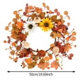 thumbnail image 3 of Bcylexb Fall Floral Wreaths for Front Door, 16.7" Artificial Maple Leaf Wreaths Realistic Hanging Door Wreath for Entry Porch Window Wall Indoor Outdoor Home Decor, 3 of 9