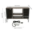 thumbnail image 4 of Industrial Wine Bar Cabinet, Coffee Bar Cabinet W/ Wine Rack Glass Holder, Brown Sideboard & Buffet Cabinet Multi-Function Rustic Coffee Bar & Liquor Storage Cabinet, 4 of 24