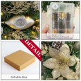 thumbnail image 3 of 24 Inch Battery Operated Christmas Wreath for Front Door Decor with 30 LED Lights, Champagne Gold Ball Ornaments, Poinsettia Flowers, Ribbon and Pine Cones, 3 of 7