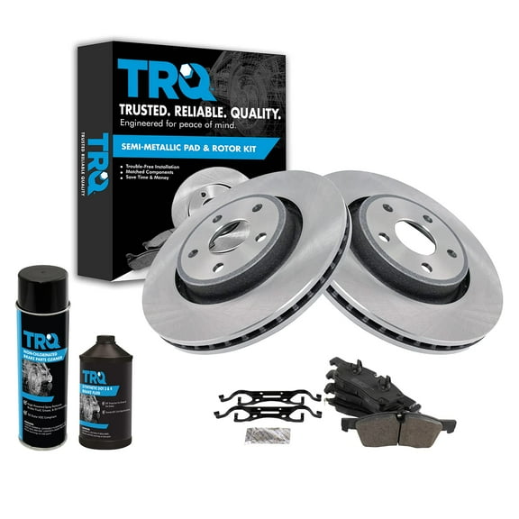 TRQ Front Metallic Brake Pad & Rotor Kit w/Fluids for 11-12 Durango Grand BKA15573