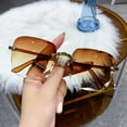 thumbnail image 3 of sunsanly Lady Sunglasses Eye Protection Rimless Gradient Color Sunscreen Anti-UV Decorative Outdoor Vacation Beach Sunglasses Eye Wear Accessories, 3 of 8