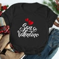 thumbnail image 2 of DWRGQD Valentines Women's T-Shirts Women's Valentine's Day SanValentine Print Round Neck Short-Sleeved T-Shirt Top Valentine's Day Clothing 2025 Romantic Trend Casual Wear L, 2 of 6