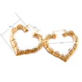 thumbnail image 6 of SmartBy 1 Pair Exaggerated Women Ear Hoop Hollow Out Polished Bamboo Joint Alloy Electroplated Ear Decoration Jewelry Lady Prom Party Hanging Earring, 6 of 7