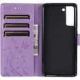 thumbnail image 6 of Compatible with Samsung Galaxy S21 Case Glitter with Card Holder Flip Wallet Phone Case for Women Crystal Butterfly Shockproof Protective Case for Samsung Galaxy S21 5G,Lavender GY, 6 of 15