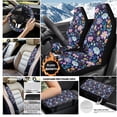 thumbnail image 3 of KUIFORTI Blooming Flowers Automotive Seat Cover 6 Pieces with Auto Center Console Armrest Pad Steering Wheel Cover Auto Seat Belt Cover Full Protection for Cars SUV Sedans, 3 of 6