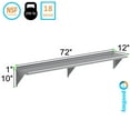 thumbnail image 3 of AmGood 12 in. x 72 in. Stainless Steel Wall Shelf | NSF Certified | Appliance & Equipment Metal Shelving | Kitchen, Restaurant, Garage, Laundry, Utility Room, 3 of 8