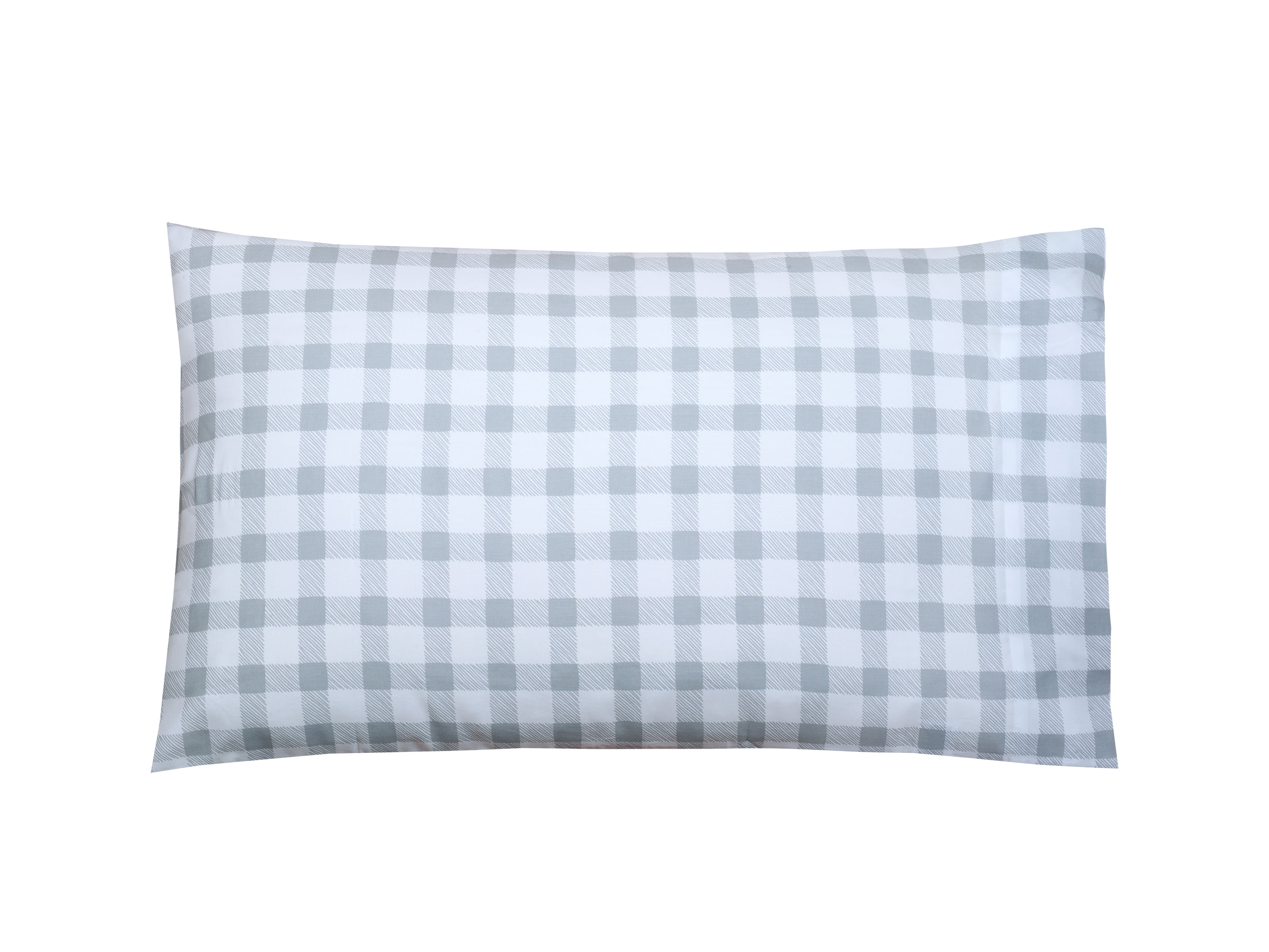 Your Zone Cotton Percale 220 Thread Count Sheet Set, Gray Check, Twin/Twin XL